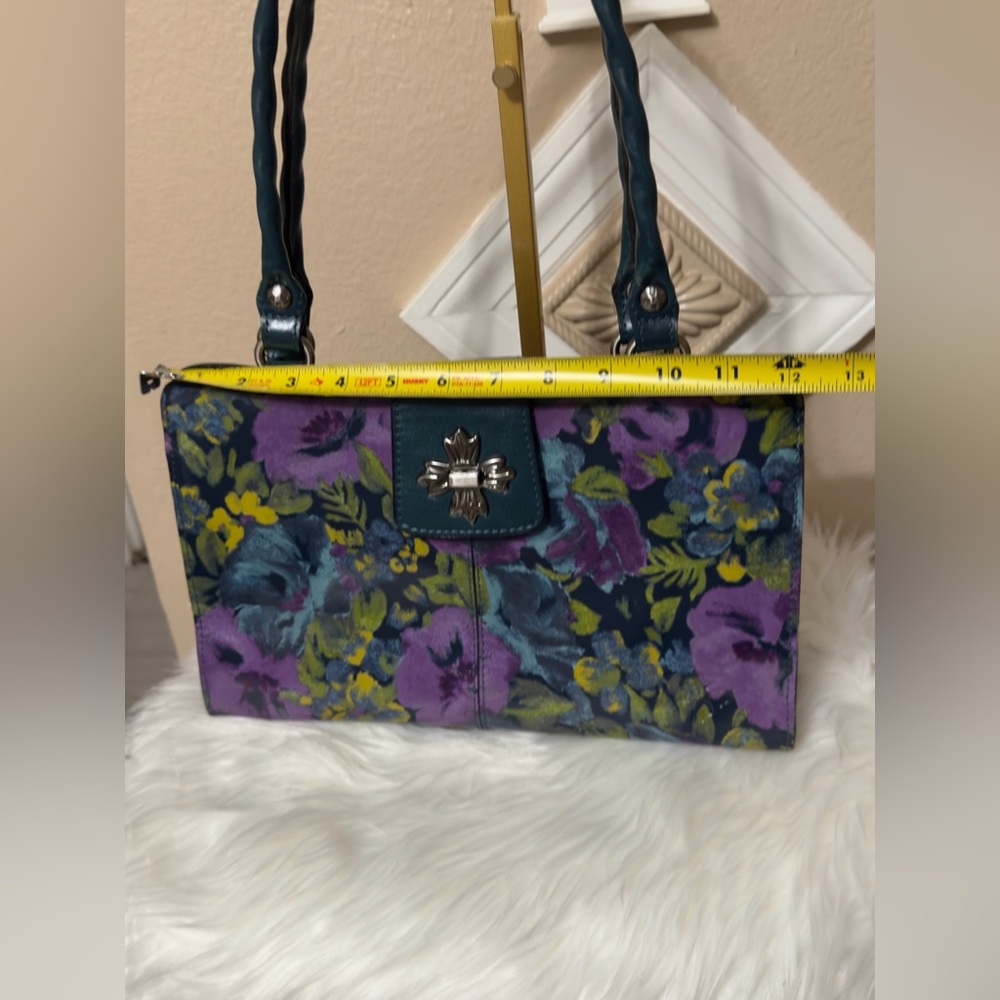 Patricia Nash Purple and Blue Floral Bag - Picture 7 of 16